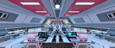 Uzay istasyonu peyzajının 3B görüntülemesi