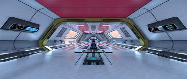 Uzay istasyonu peyzajının 3B görüntülemesi