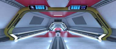 Uzay istasyonu peyzajının 3B görüntülemesi