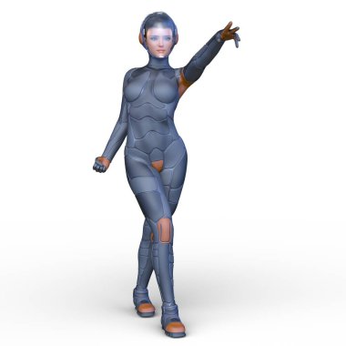 Bir siber kadının 3 boyutlu canlandırması