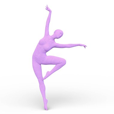 Poz veren bir kadının 3B görüntüsü