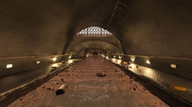 Kanalizasyon tünelinin 3B görüntülemesi