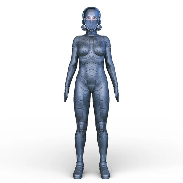 Rendering Cyber Woman — Stock Photo, Image