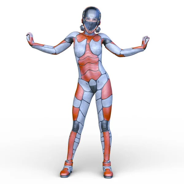 Rendering Cyber Woman — Stock Photo, Image