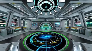 Uzay istasyonu peyzajının 3B görüntülemesi