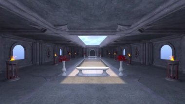 Evin 3 boyutlu duvar yüzme havuzlu görüntüsü.