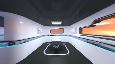 Uzay aracındaki teftiş odasının 3 boyutlu görüntülenmesi