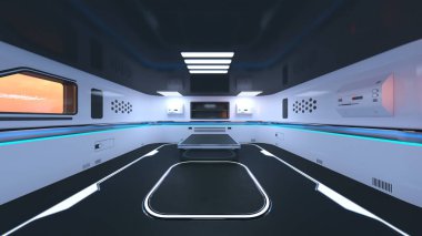 Uzay aracındaki teftiş odasının 3 boyutlu görüntülenmesi