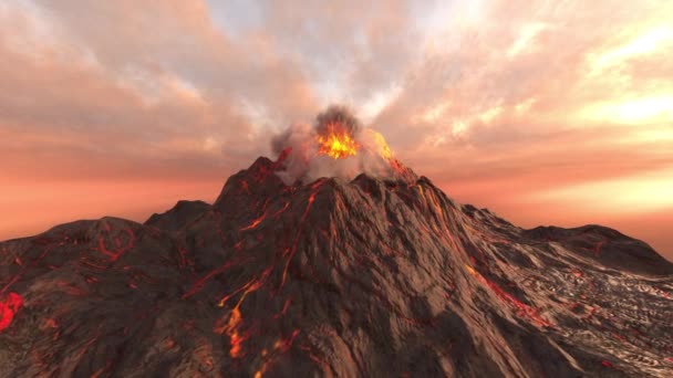 Rendering Volcano — Stok video