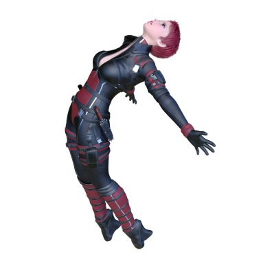 bir kadın savaşçı 3D render