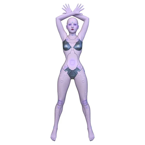 女性のサイボーグの3Dレンダリング — ストック写真