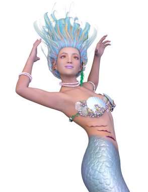 Bir denizkızının 3 boyutlu canlandırması