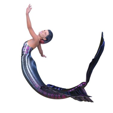 Bir denizkızının 3 boyutlu canlandırması