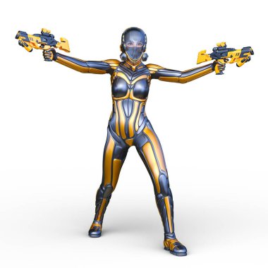 Bir siber kadının 3 boyutlu canlandırması