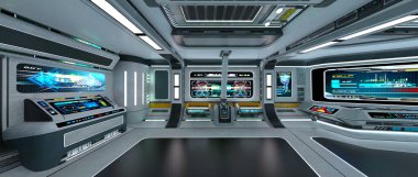 Uzay istasyonu peyzajının 3B görüntülemesi