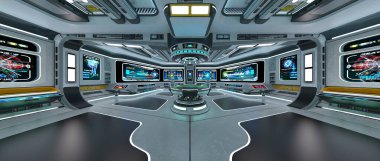 Uzay istasyonu peyzajının 3B görüntülemesi