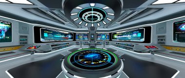 Uzay istasyonu peyzajının 3B görüntülemesi