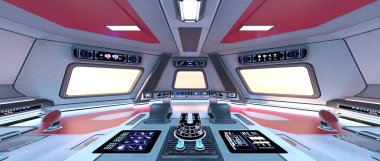 Uzay istasyonu peyzajının 3B görüntülemesi