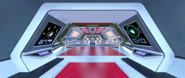 Uzay istasyonu peyzajının 3B görüntülemesi