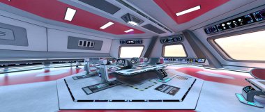 Uzay istasyonu peyzajının 3B görüntülemesi