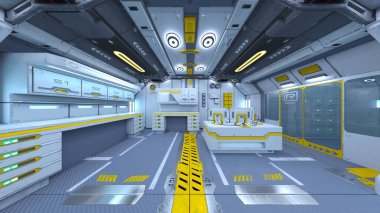 Uzay aracındaki teftiş odasının 3 boyutlu görüntülenmesi