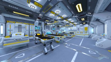 Uzay aracındaki teftiş odasının 3 boyutlu görüntülenmesi