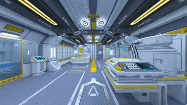 Uzay aracındaki teftiş odasının 3 boyutlu görüntülenmesi