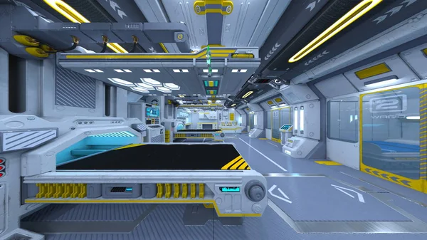 Uzay aracındaki teftiş odasının 3 boyutlu görüntülenmesi