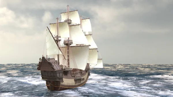 帆船の3Dレンダリング — ストック写真