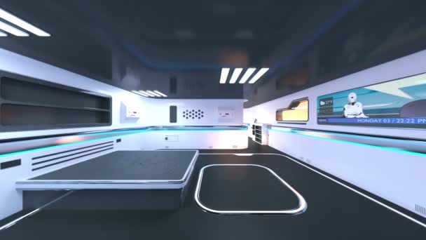 宇宙船内の検査室の3Dレンダリング — ストック動画