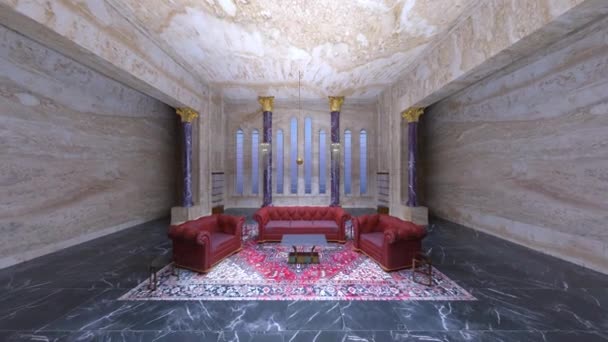 Rendering Marble Living Room — Vídeo de Stock