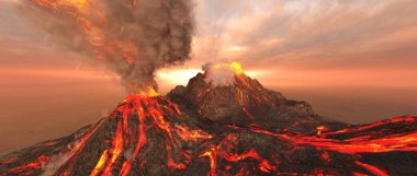 Volkanın 3 boyutlu yansıması