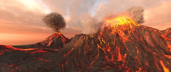 Representación Del Volcán —  Fotos de Stock