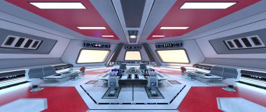 Uzay istasyonu peyzajının 3B görüntülemesi