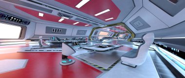 Uzay istasyonu peyzajının 3B görüntülemesi