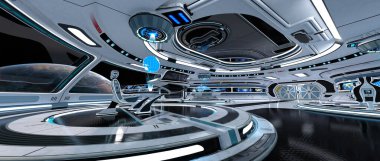 Uzay istasyonu peyzajının 3B görüntülemesi