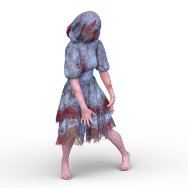 Saklanan bir kadının 3 boyutlu görüntüsü