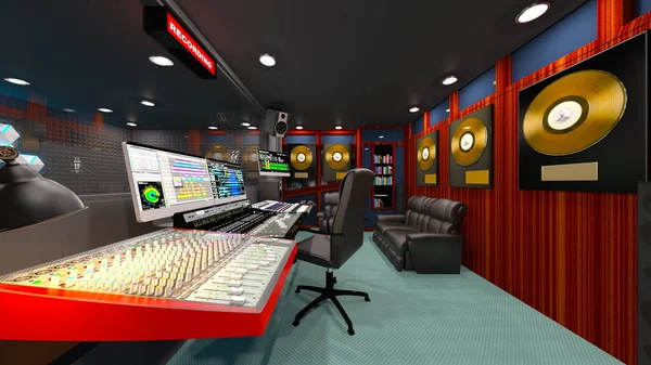 Rendering Recording Studio — Zdjęcie stockowe