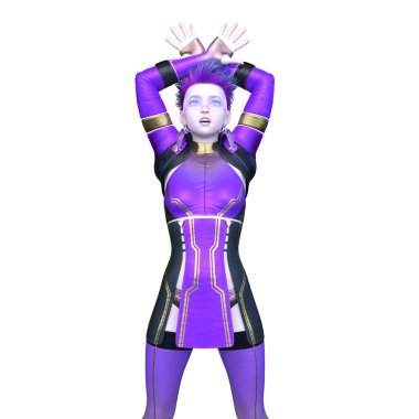 Bir siber kadının 3 boyutlu canlandırması