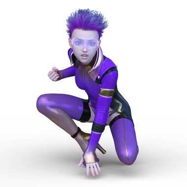 Bir siber kadının 3 boyutlu canlandırması