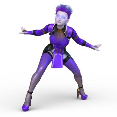 Bir siber kadının 3 boyutlu canlandırması