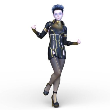 Bir siber kadının 3 boyutlu canlandırması