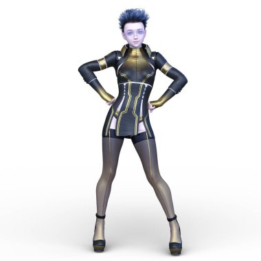 Bir siber kadının 3 boyutlu canlandırması