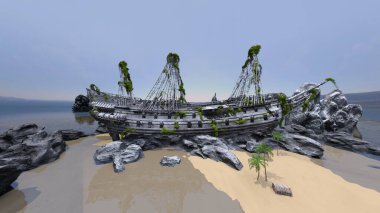 Bir gemi enkazının 3 boyutlu görüntülemesi