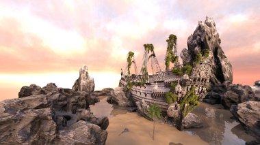 Bir gemi enkazının 3 boyutlu görüntülemesi