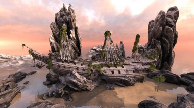 Bir gemi enkazının 3 boyutlu görüntülemesi