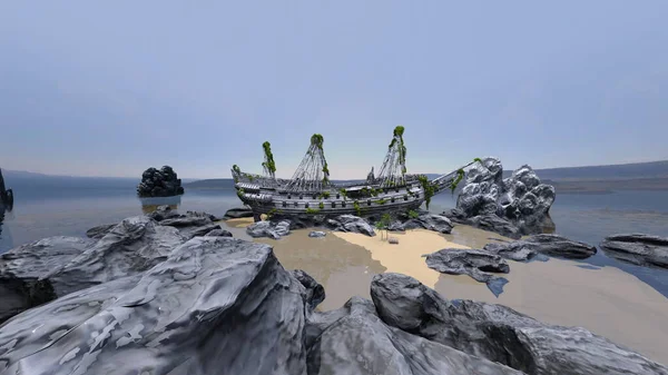 Bir gemi enkazının 3 boyutlu görüntülemesi