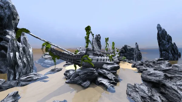 Bir gemi enkazının 3 boyutlu görüntülemesi