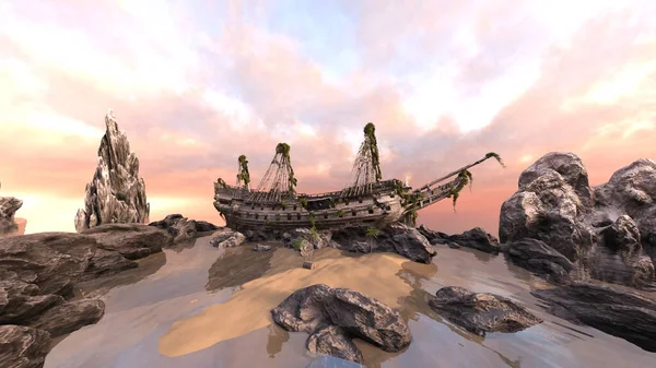 Bir gemi enkazının 3 boyutlu görüntülemesi