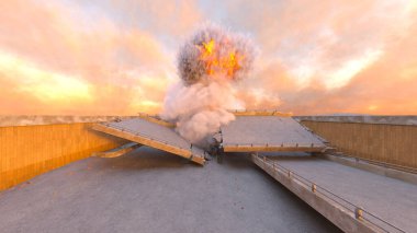 Otoyol yangınının 3 boyutlu görüntüsü